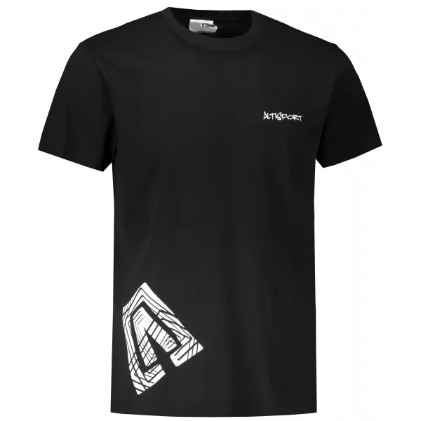  Férfi póló ALTISPORT ALM013129 FEKETE ÉS FEHÉR 