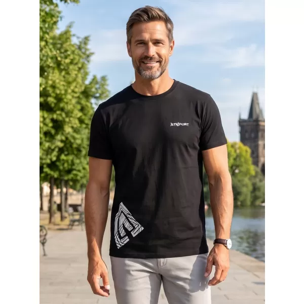  Férfi póló ALTISPORT ALM013129 FEKETE ÉS FEHÉR 