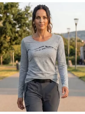 Dámské triko s dlouhým rukávem ALTISPORT CARRYOVER ALW001169 TMAVĚ ŠEDÝ MELIR
