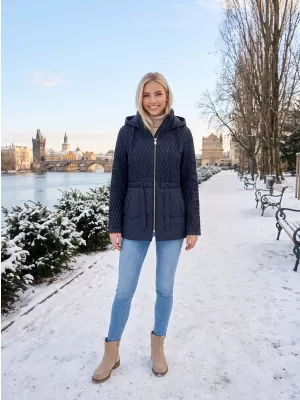Női téli kabát KIXMI KAITLYN SÖTÉTKÉK