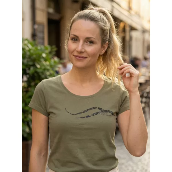  Dámské triko ALTISPORT CARRYOVER ALW001F61 KHAKI/ČERNÁ 