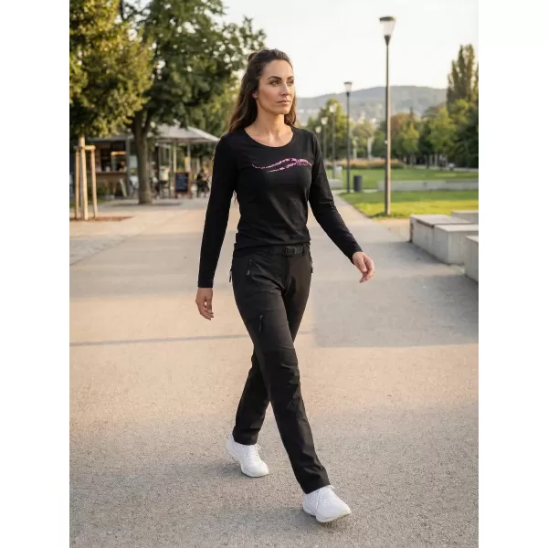  Dámské triko s dlouhým rukávem ALTISPORT CARRYOVER ALW001169 ČERNORŮŽOVÁ 