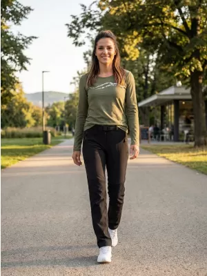 Dámské triko s dlouhým rukávem ALTISPORT CARRYOVER ALW001169 KHAKI