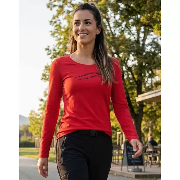  Dámské triko s dlouhým rukávem ALTISPORT CARRYOVER ALW001169 ČERVENÁ 