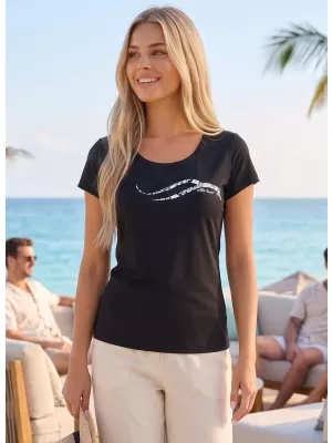 Dámské triko ALTISPORT CARRYOVER ALW001F61 ČERNOBÍLÁ