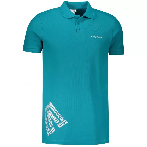  Férfi póló gallérral ALTISPORT ALM013203 SÖTÉT TÜRKIZ 