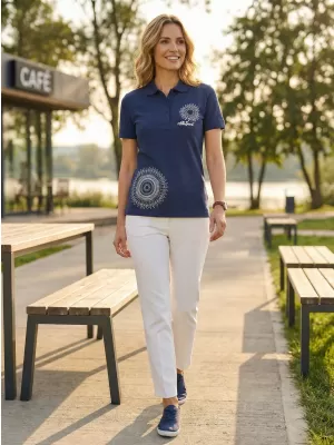 Női póló gallérral ALTISPORT ALW024210 ÉJKÉK