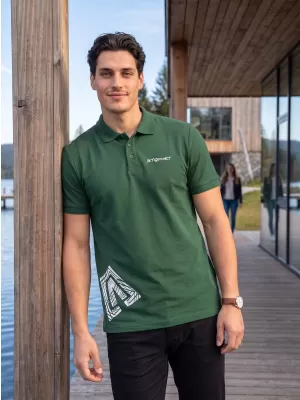 Férfi póló gallérral ALTISPORT ALM013203 ÜVEG ZÖLD