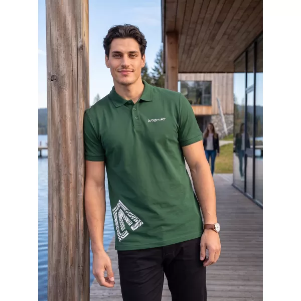  Férfi póló gallérral ALTISPORT ALM013203 ÜVEG ZÖLD 