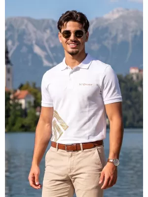 Férfi póló gallérral ALTISPORT ALM013203 FEHÉR