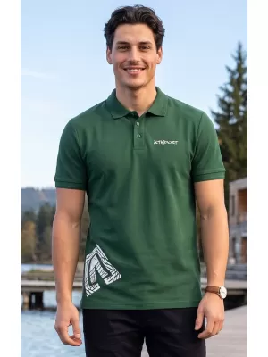 Férfi póló gallérral ALTISPORT ALM013203 ÜVEG ZÖLD