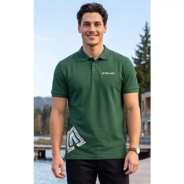  Férfi póló gallérral ALTISPORT ALM013203 ÜVEG ZÖLD 