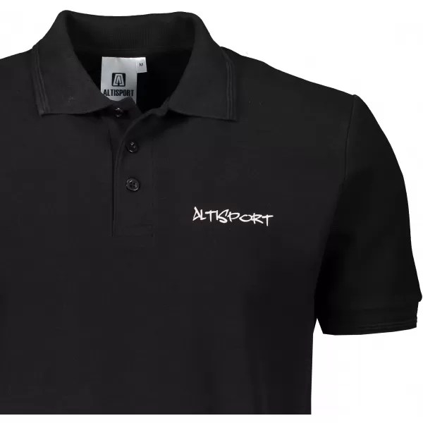  Férfi póló gallérral ALTISPORT ALM013203 FEKETE ÉS FEHÉR 