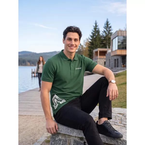  Férfi póló gallérral ALTISPORT ALM013203 ÜVEG ZÖLD 