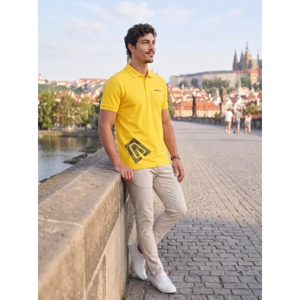  Férfi póló gallérral ALTISPORT ALM013203 SÁRGA 