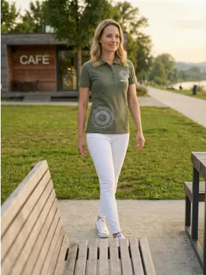 Női póló gallérral ALTISPORT ALW024210 KHAKI