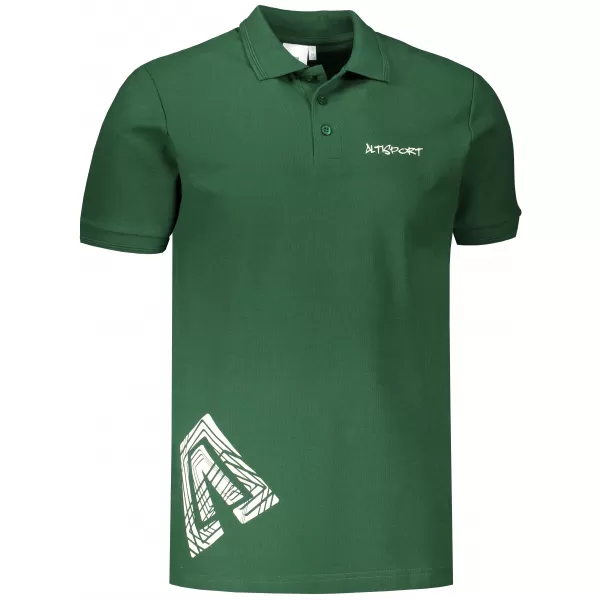  Férfi póló gallérral ALTISPORT ALM013203 ÜVEG ZÖLD 
