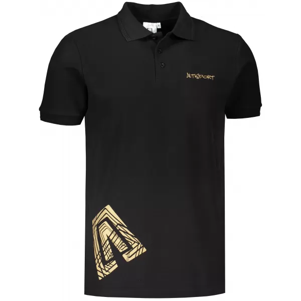  Férfi póló gallérral ALTISPORT ALM013203 FEKETE ÉS ARANY 
