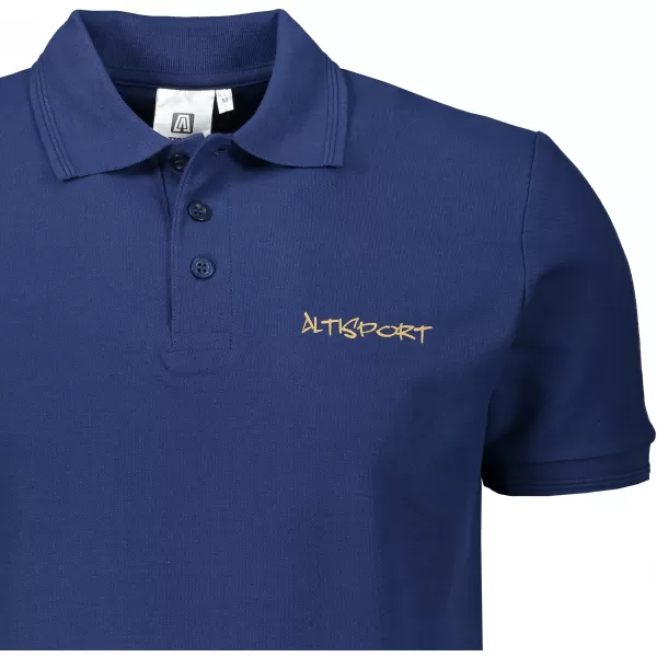  Férfi póló gallérral ALTISPORT ALM013203 ÉJFÉLKÉK/ARANY 
