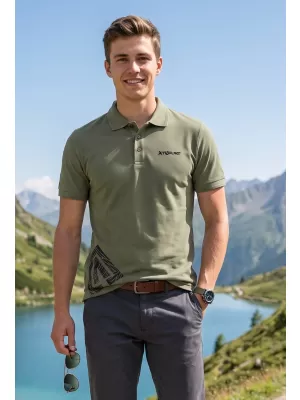 Férfi póló gallérral ALTISPORT ALM013203 KHAKI