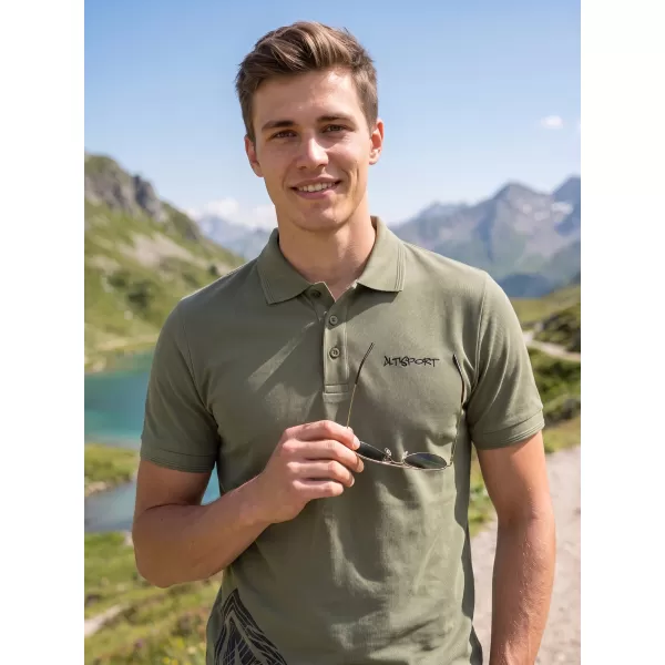  Férfi póló gallérral ALTISPORT ALM013203 KHAKI 