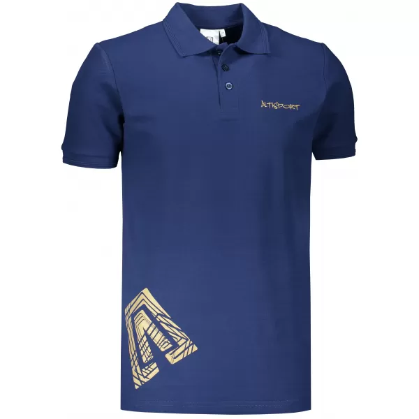  Férfi póló gallérral ALTISPORT ALM013203 ÉJFÉLKÉK/ARANY 