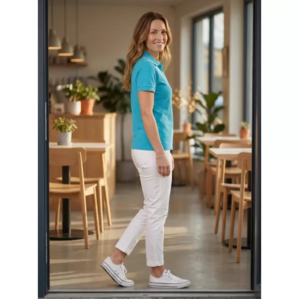  Dámské triko s límečkem ALTISPORT CARRYOVER ALW029210 TYRKYSOVÁ 