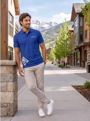 Férfi póló gallérral ALTISPORT ALM013203 KIRÁLYKÉK