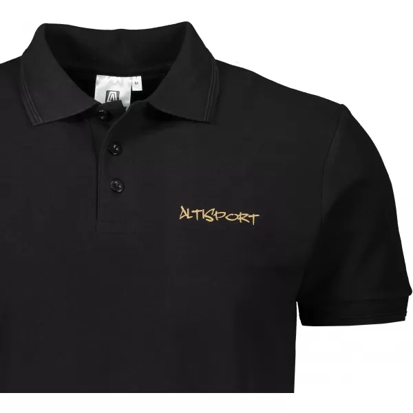  Férfi póló gallérral ALTISPORT ALM013203 FEKETE ÉS ARANY 