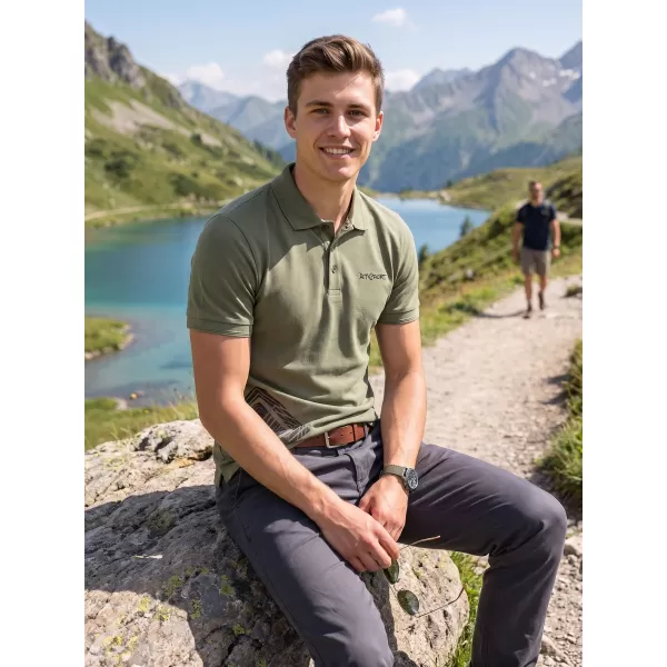  Férfi póló gallérral ALTISPORT ALM013203 KHAKI 