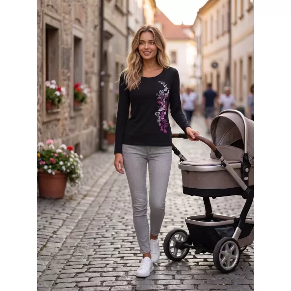  Dámské triko s dlouhým rukávem ALTISPORT CARRYOVER ALW029169 ČERNORŮŽOVÁ 