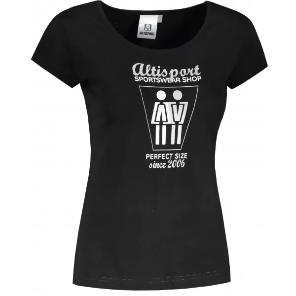  Női póló ALTISPORT ALW049122 FEKETE ÉS EZÜST 