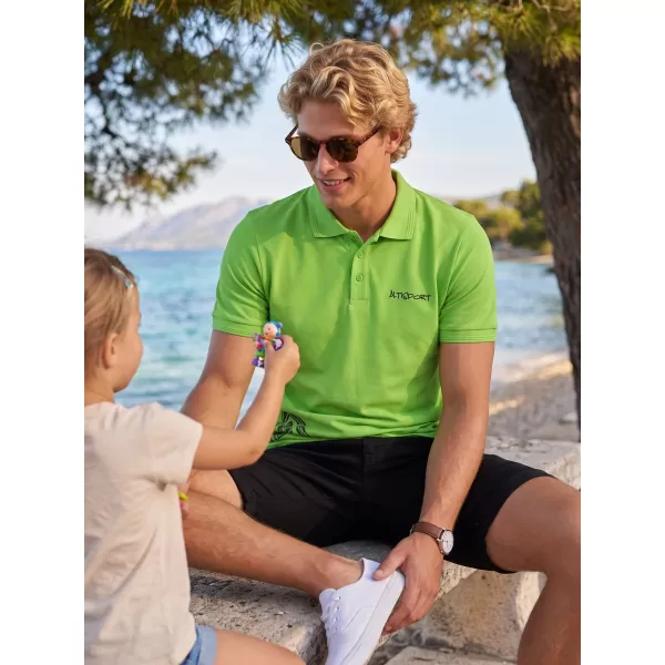  Férfi póló gallérral ALTISPORT ALM013203 ALMA ZÖLD 
