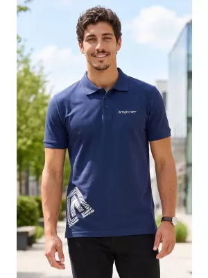 Férfi póló gallérral ALTISPORT ALM013203 ÉJKÉK