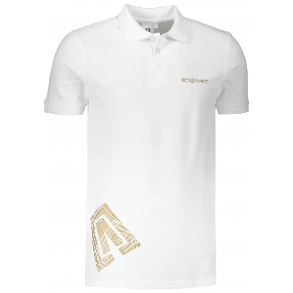  Férfi póló gallérral ALTISPORT ALM013203 FEHÉR 