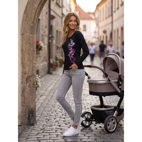  Dámské triko s dlouhým rukávem ALTISPORT CARRYOVER ALW029169 ČERNORŮŽOVÁ 
