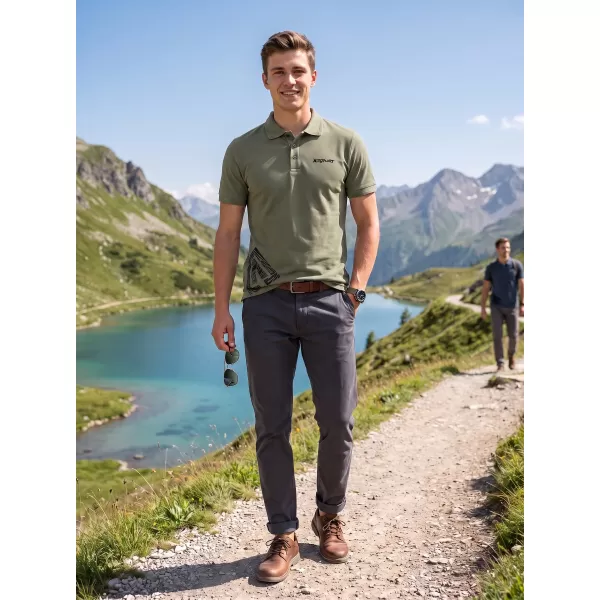  Férfi póló gallérral ALTISPORT ALM013203 KHAKI 