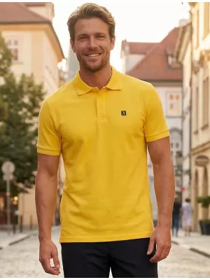 Pánské triko s límečkem ALTISPORT CARRYOVER ALM065203 ŽLUTÁ