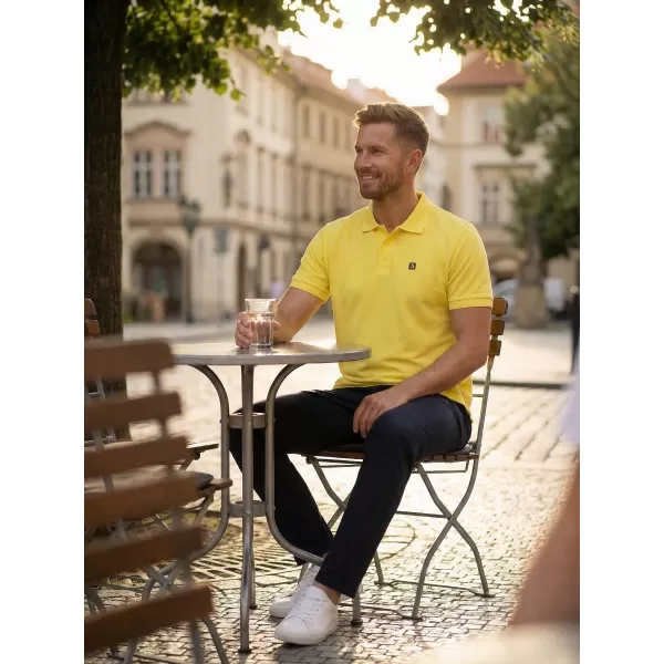  Pánské triko s límečkem ALTISPORT CARRYOVER ALM065203 CITRÓNOVÁ 