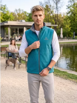 Férfi softshell mellény ALTISPORT ALM006517 SÖTÉT TÜRKIZ