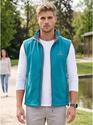 Férfi softshell mellény ALTISPORT ALM006517 SÖTÉT TÜRKIZ