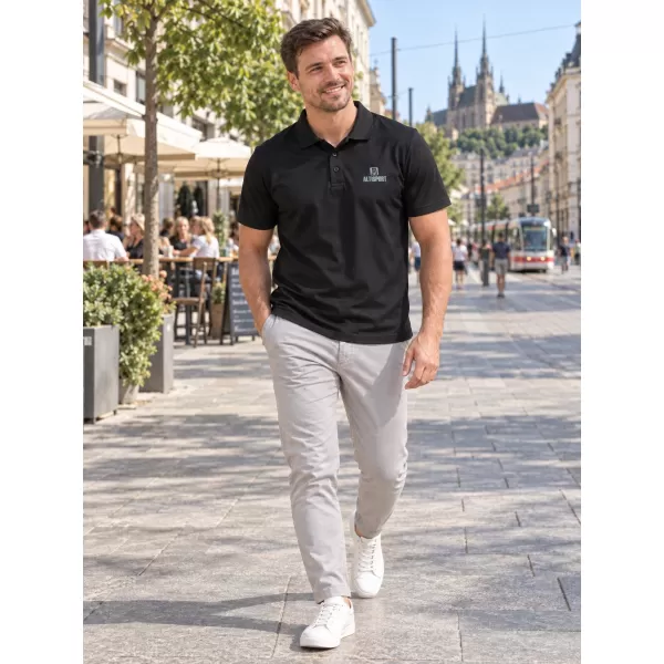  Férfi funkcionális póló gallérral ALTISPORT ALM006217 FEKETE 
