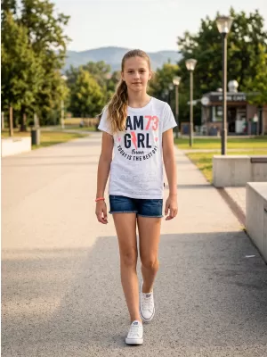 Rövid ujjú lány póló SAM 73 KYLIE GT 549 FEHÉR