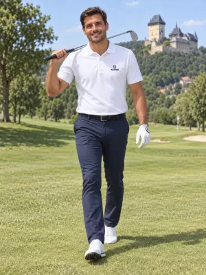 Férfi funkcionális póló gallérral ALTISPORT ALM006217 FEHÉR