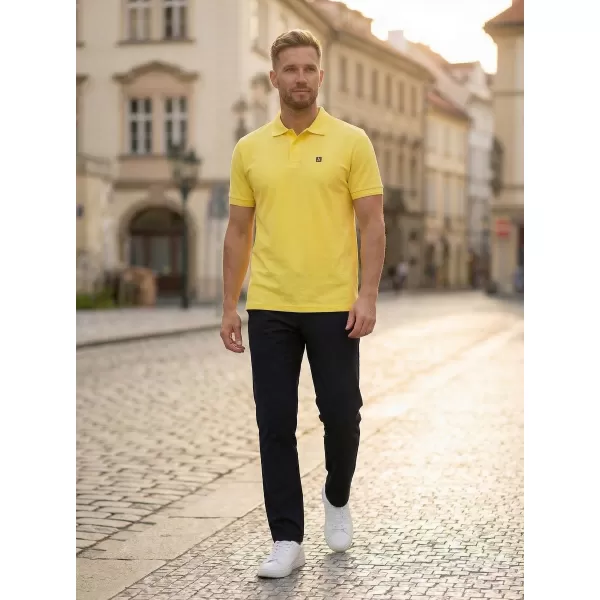  Pánské triko s límečkem ALTISPORT CARRYOVER ALM065203 CITRÓNOVÁ 