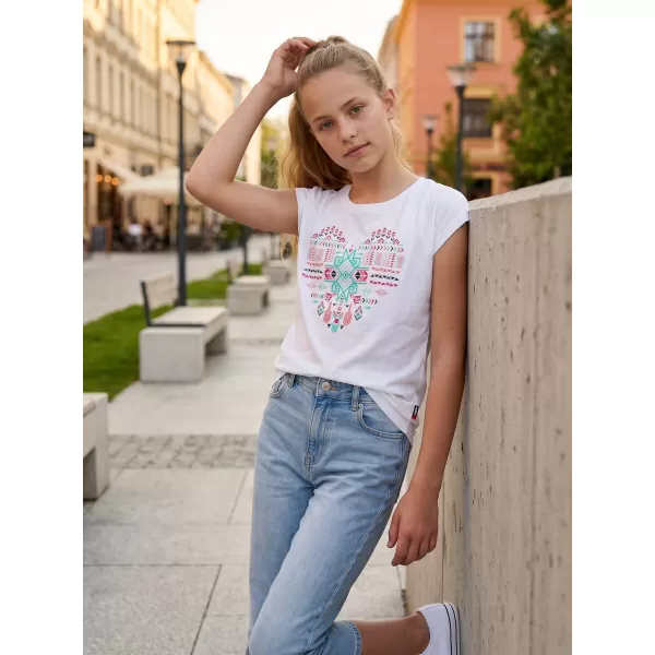  Lány t -póló rövid ujjú SAM 73 FREYA GT 550 FEHÉR 
