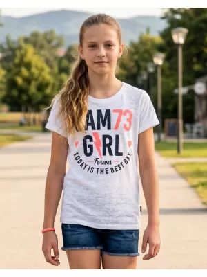 Rövid ujjú lány póló SAM 73 KYLIE GT 549 FEHÉR
