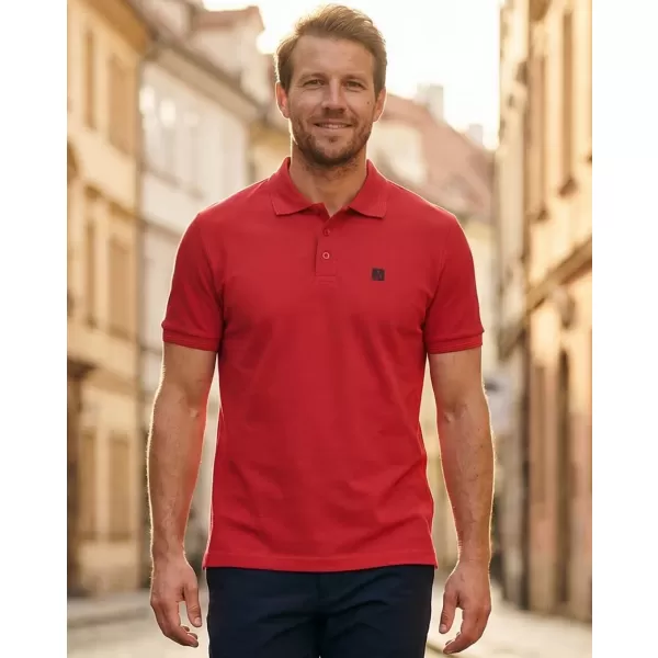  Pánské triko s límečkem ALTISPORT CARRYOVER ALM065203 ČERVENÁ 