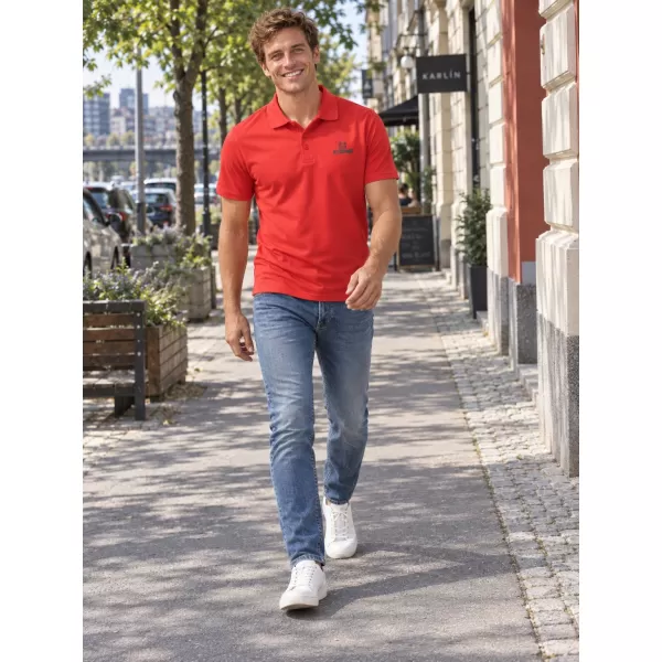  Férfi funkcionális póló gallérral ALTISPORT ALM006217 PIROS 