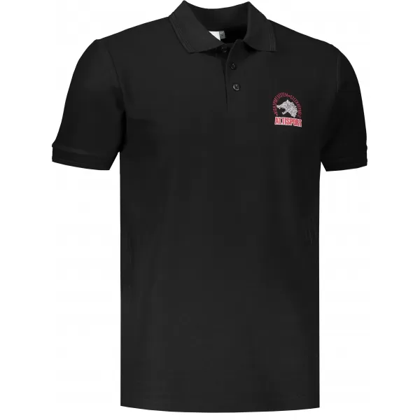  Férfi póló gallérral ALTISPORT ALM071203 FEKETE ÉS PIROS 